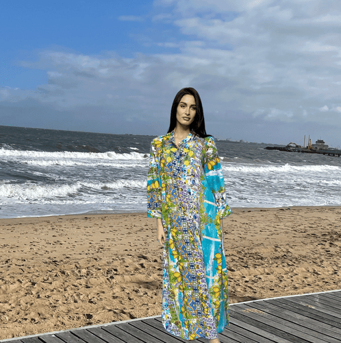 Cotton Long Kaftan & long Sleeves  ~ S/M ~ Antica Sartoria - Picture 1 of 2