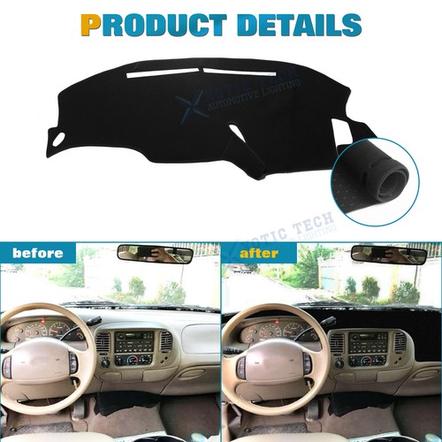 Center Dash Board Pad Pre-cut Sunshield Protector Black Fit Ford F150 1999-2003 - Picture 4 of 10