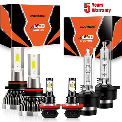 6x LED Headlight Hi/Low Beam+Fog Light Bulbs For Mitsubishi Outlander 2007-2015