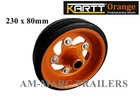 Kartt Orange Heavy Duty Low Profile Replacement Wheel KW012R 230mmx80mm