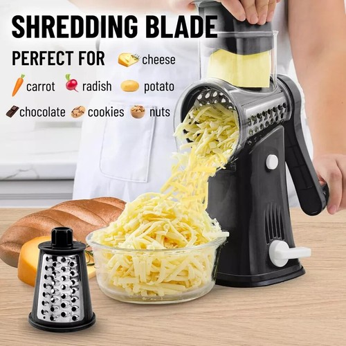 NEW Zulay Rotary Grater 5 Blade Shredder Manual Hand Crank Cheese Grater - Picture 11 of 12
