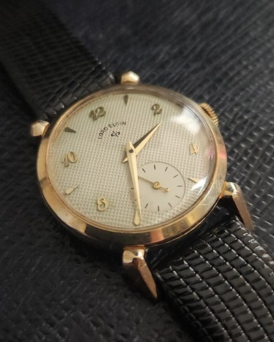 Vintage Lord Elgin Fancy Lugs Waffle Dial,New Lizard Band & Just $erviced. - Picture 12 of 18