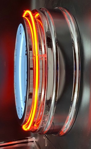 19" Dodge Super Bee orange Schild Doppel Neon Uhr Mann Höhle Garage Muskel Mopar - Bild 2 von 2
