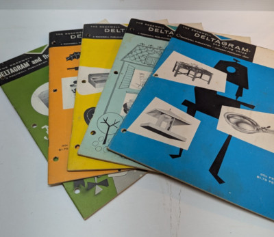 Lot Of 5 The Deltagram Magazine 1960s Rockwell Woodworking Projects Vintage PB