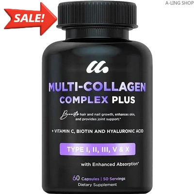 Multiple collagen proteins - biotin, hyaluronic acid, vitamin C