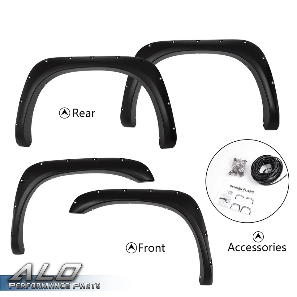 Fit For 02-08 Ram 1500 03-09 Ram 2500 3500 Pocket Bolt Rivet Fender Flares 4pcs Foto 4 de 4