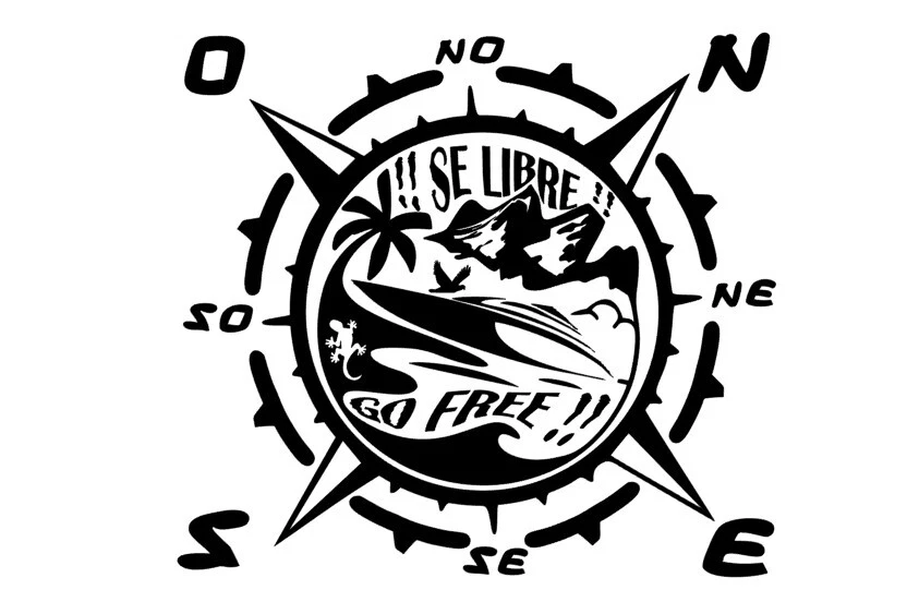 🌊 Pegatina Troquelada Rosa de los Vientos – Vinilo Mate Impermeable – Surf - Imagen 1 de 1