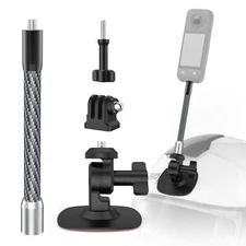 Flexible Helmet Adhesive Mount+Carbon Fiber Extension Arm Rod for GoPro DJI Etc.