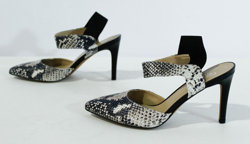 franco sarto lima printed leather elastic strap heel