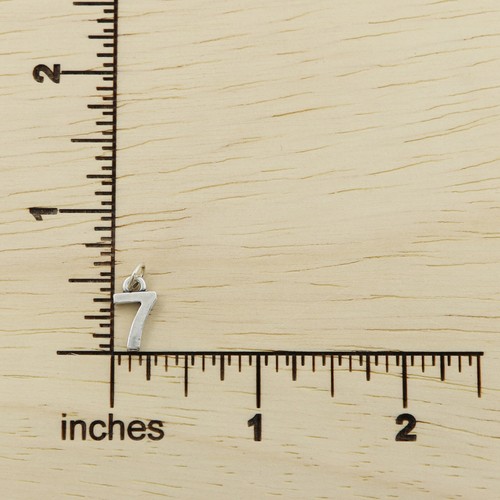 Sterling Silver Block Number 7 Seven Charm or Pendant - Picture 3 of 3