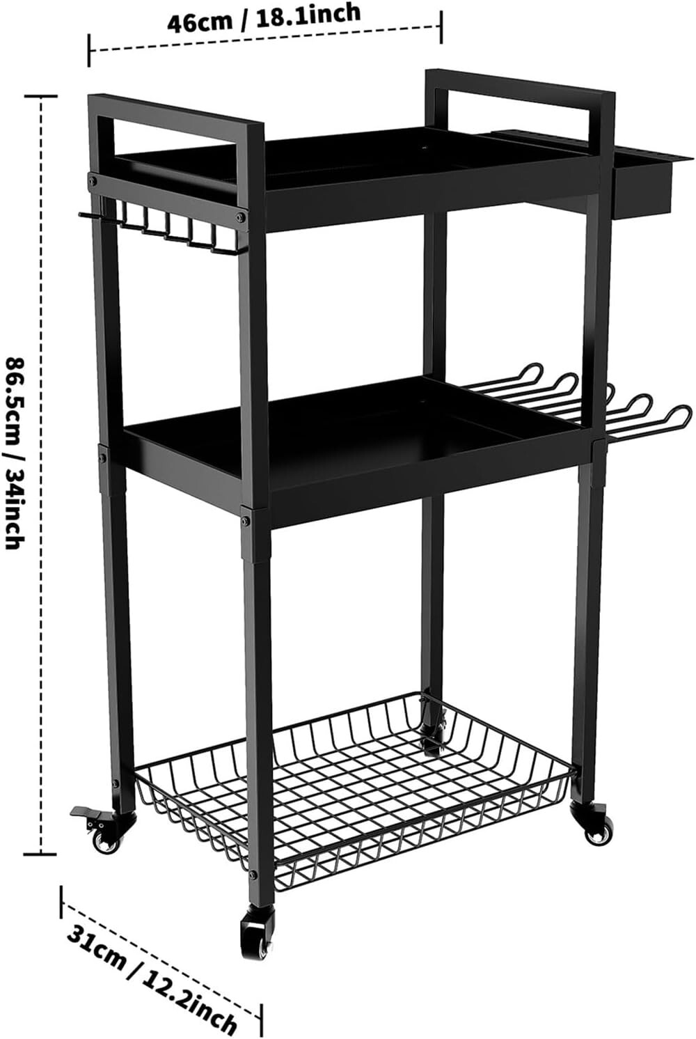 Power Tool Organizer, Power Tool Cart with Wheels, Garage Storage Organizatio...