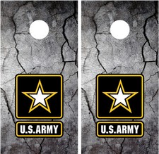 U.S. Army Military Cracked Rock Stone Concrete Cornhole Board Decal Wrap Wraps
