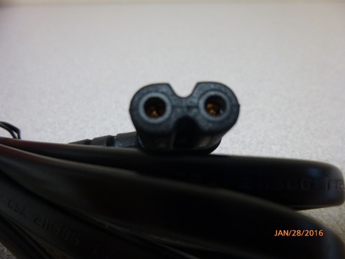 12 foot Power Cord 2 pin Prong Figure 8 Plug 90° Right angled for Samsung TV - Picture 11 of 12