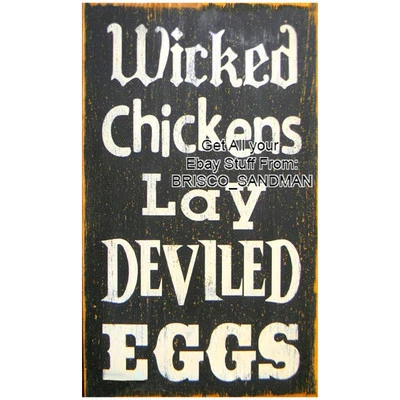 Fridge Fun Refrigerator Magnet "WICKED CHICKENS LAY DEVILED EGGS" Retro Funny