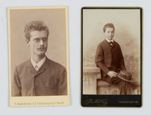 ATELIER RABENDING (19.Jhd), 2 CdV. Otto Pranger und Junge, CDV Biedermeier - Bild 1 von 4