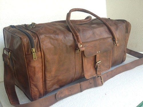 Pequeña A XL Bolsa Cuero Lona Viaje Hombre Gimnasio Equipaje Viaje Vintage