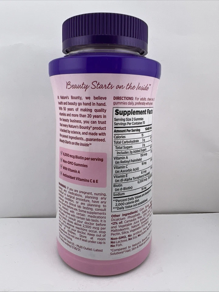 Gomitas Nature's Bounty ADVANCED para uñas de piel de cabello, 140 unidades - ¡Envío gratuito! Foto 3 de 4