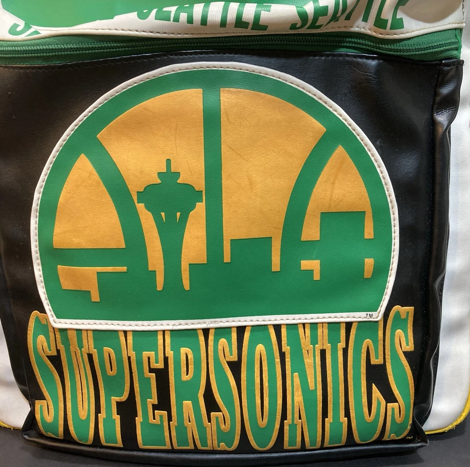 Seattle Sonics Backpack Supersonics Back Pack 2 Zipper Section Vintage - Image 2 of 4