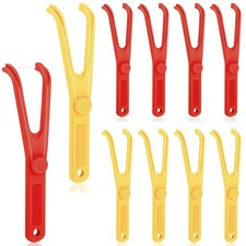 Chengu 10 Pieces Dental Floss Holder 10 Foot Pack of 1 , Red, Yellow