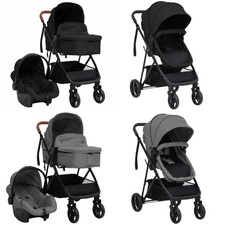 3-in-1 2-in-1 Kinderwagen Stahl Kombikinderwagen Faltbar Anthrazit / Hellgrau