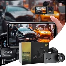 3-Lens 1080P Dash Cam w/ 64GB Card | Front+Rear+Inside, Night Vision, G-Sensor