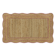 The Pioneer Woman 100 Jute Scallop Kitchen Rug Natural Coral 20x34 in Mat Decor