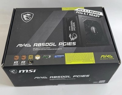 MSI MAG A850GL PCIE 5.0, 80 GOLD Fully Modular Gaming PSU, 12VHPWR Cable, ATX