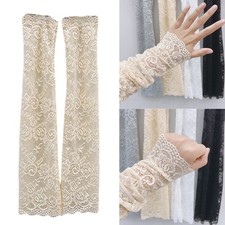 Floral Lace Arm Sleeves Breathable Arm Cover Elbow Protector for Sun Protection
