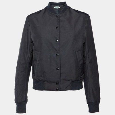 Kenzo Black Tiger Embroidered Nylon Blend Bomber Jacket M