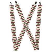 Buckle-Down Suspenders, California Flag Bear Weathered White 1.5-Inc (Us Import)