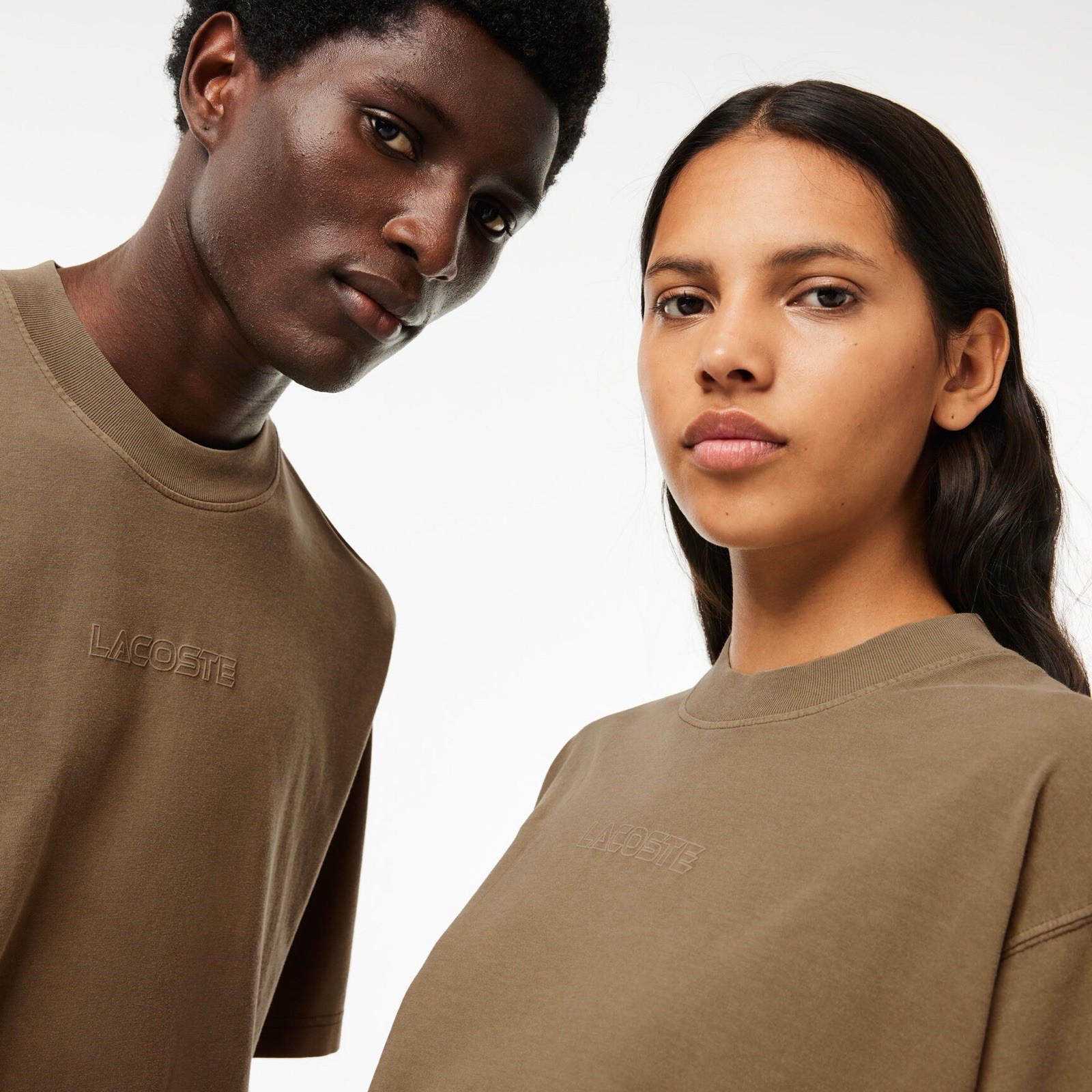 NWT Lacoste Loose Fit Embroidered Logo T‑Shirt Khaki Green Washed Y2K Size XL thumbnail 7