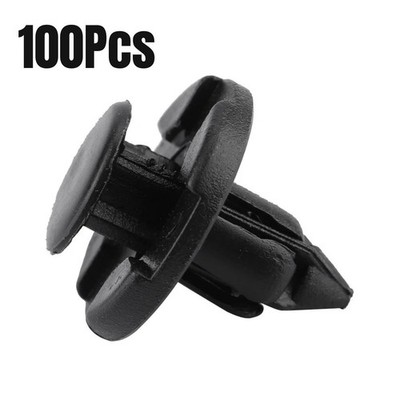 100pcs Bumper Clips 8mm Plastic Rivet Fastener Mud Flaps Fender Push for NISSAN