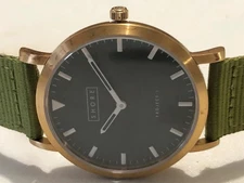 Shore Project men's black dial green strap watch