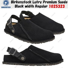 Birkenstock Lutry Premium Suede Black width Regular 1025323 Unisex Size