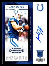 Jack Doyle 2013 Panini Contenders #193 Rookie Card RC Auto Indianapolis Colts. rookie card picture