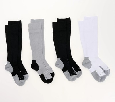 Tommie Copper Basic 4Pk ErgoFit WOTC Compression Socks - Large