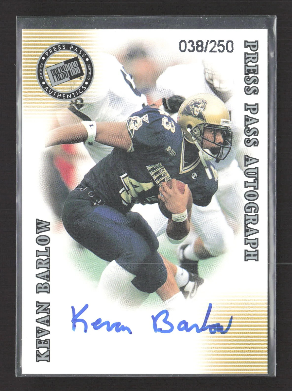2001 Press Pass Signature Edition Kevan Barlow #N/A Gold 038/250