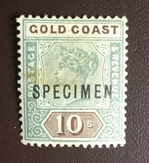 Gold Coast 1900 10s Green & Brown Specimen SG34s Stain MH
