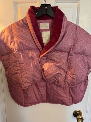 BNWT Vintage Celine TRIOMPHE Monogram Cropped Puffer Vest Jacket Sz L