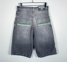 Southpole Jean Shorts Men's 32 x 15 Black Baggy Fit Y2K Streetwear Denim Jorts