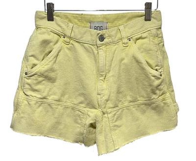 BDG Shorts Womens 28 Corduroy Carpenter Cut Off Frayed Hem Butter Yellow Utility