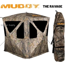 Muddy The Ravage Hub Blind 3 Hunters Epic Camo Blacked Out Interior