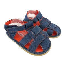 Total Baby Sandals Rubber Sole Denim Fisherman Hook Loop US Size 9-12 Months
