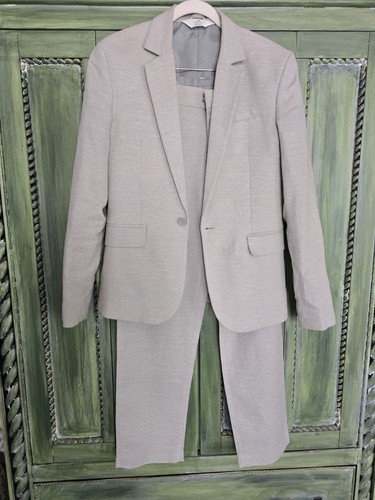 Boys Size 16 Ages 12/13 H&M Pale Green Linen Suit