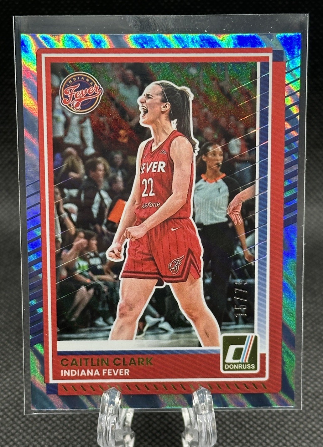 2025 WNBA Donruss Caitlin Clark #47 Light Blue Lava #/75 15/75 SSP NM Fever