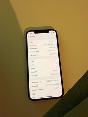 Apple iPhone 12 - 256GB - Schwarz (Ohne Simlock) (Dual-SIM)