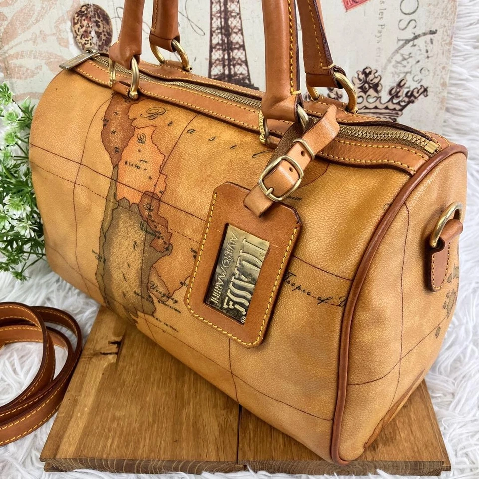 PRIMA CLASSE Mini Bolso Boston Bolso de Mano con Correa para el Hombro Cuero PVC USADO Buen Estado Foto 3 de 4