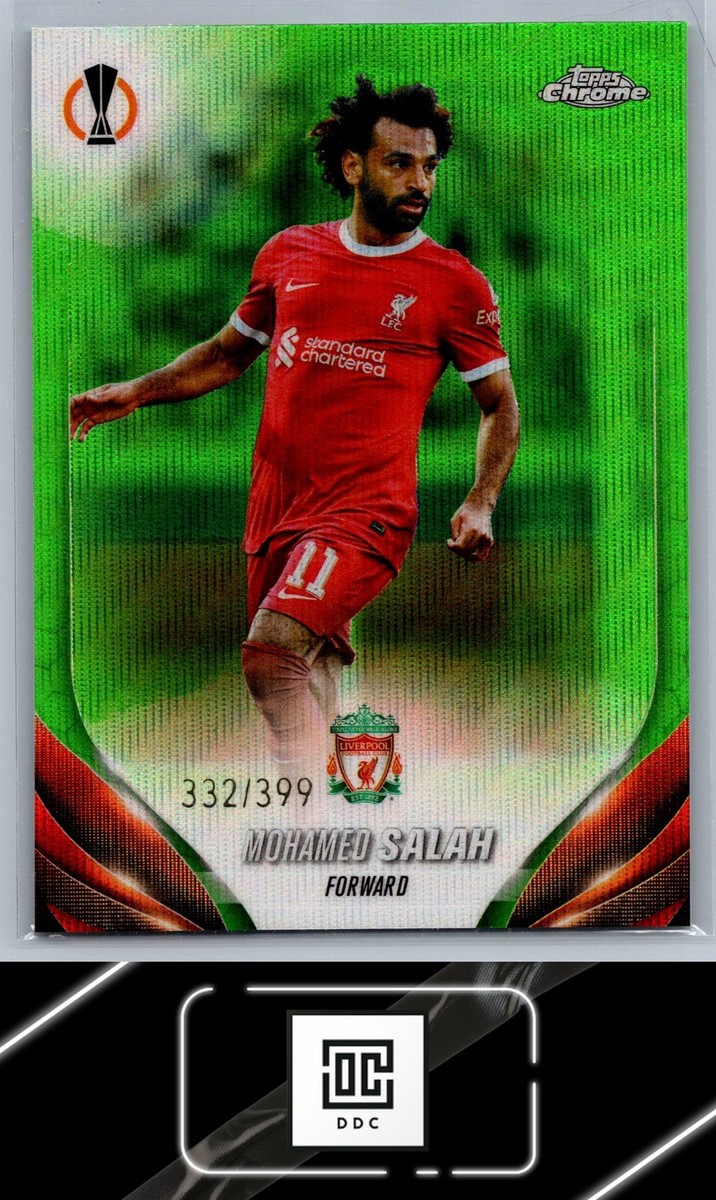 2023-24 Topps Chrome UEFA #163 Mohamed Salah Neon Green Wave