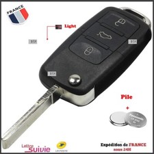 Coque Clé pour Volkswagen 3 boutons Vw Polo Golf Beetle Jetta Passat Bora