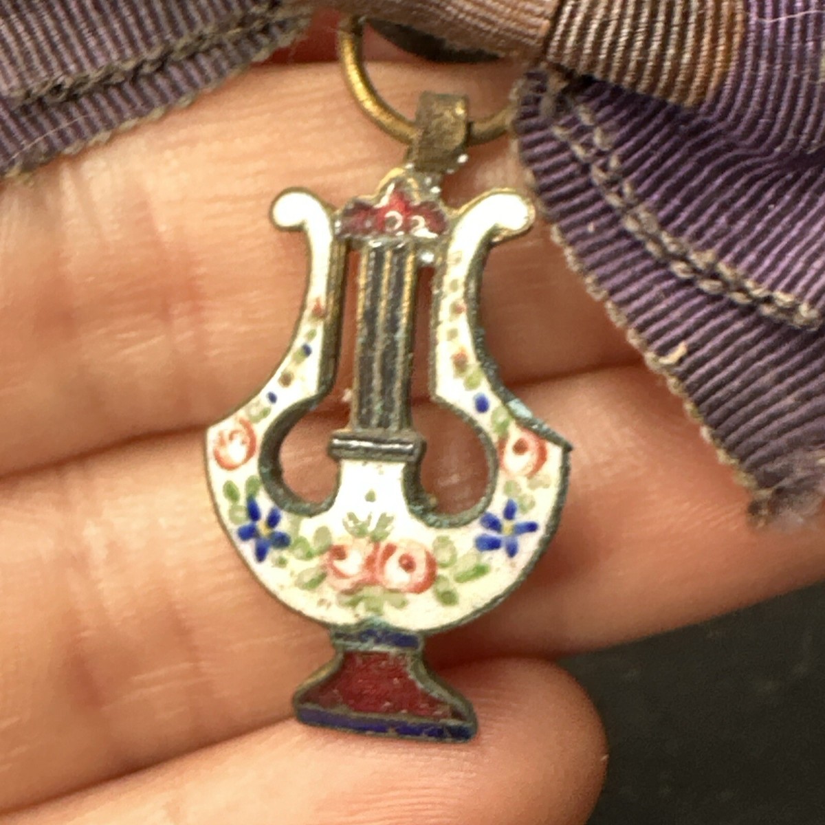 ANCIENNE MÉDAILLE PENDENTIF 3 anneaux olympiques sportive Art Déco saut